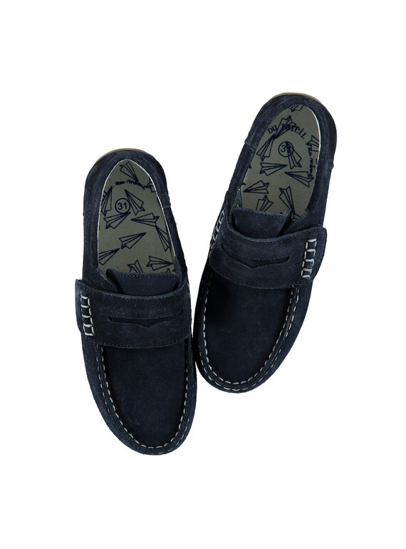 Mocassins citadinos em casca de couro menino FGMOCAVION / 19SK36B1D4N070