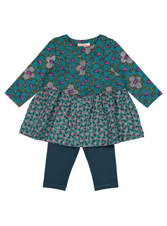 Conjunto de moletão vestido leggings estampado menina GITUENS / 19WG09Q1ENS714