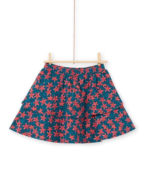 Saia-calções estampado estrela-do-mar com folhos menina LABONJUP1 / 21S901W2JUP716
