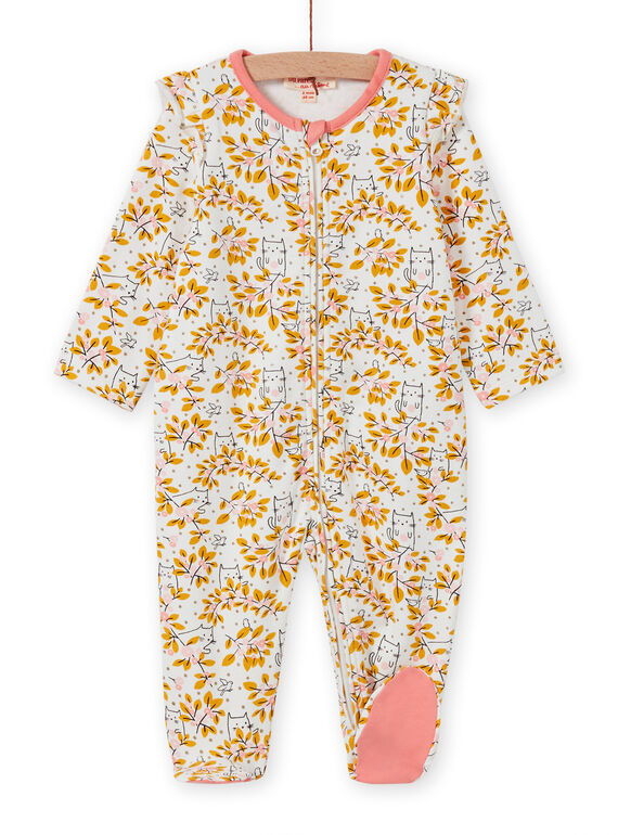 Babygro cru estampado florido bebé menina MEFIGREAOP / 21WH1384GRE001