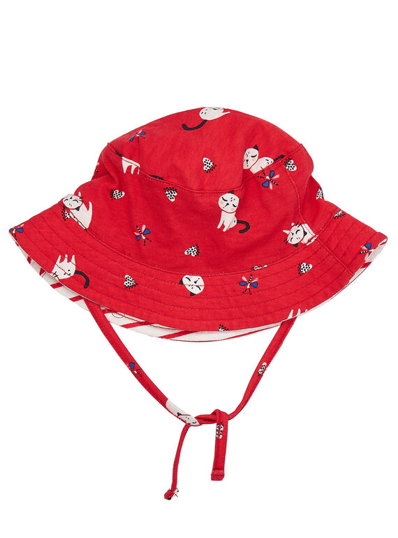 Chapéu bob menina vermelho com padrão gato JYIGRACHA / 20SI09E1CHA050