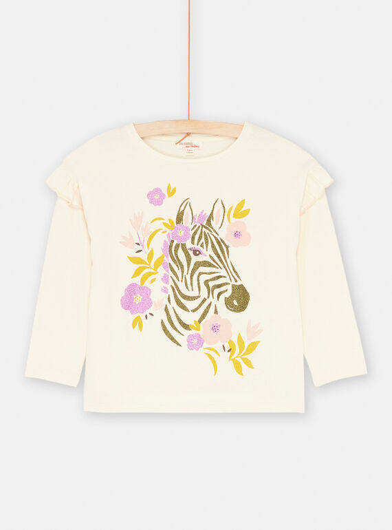T-shirt rosa-pálido com padrão de zebra com purpurinas SAKYOTEE1 / 23W901I1TML003