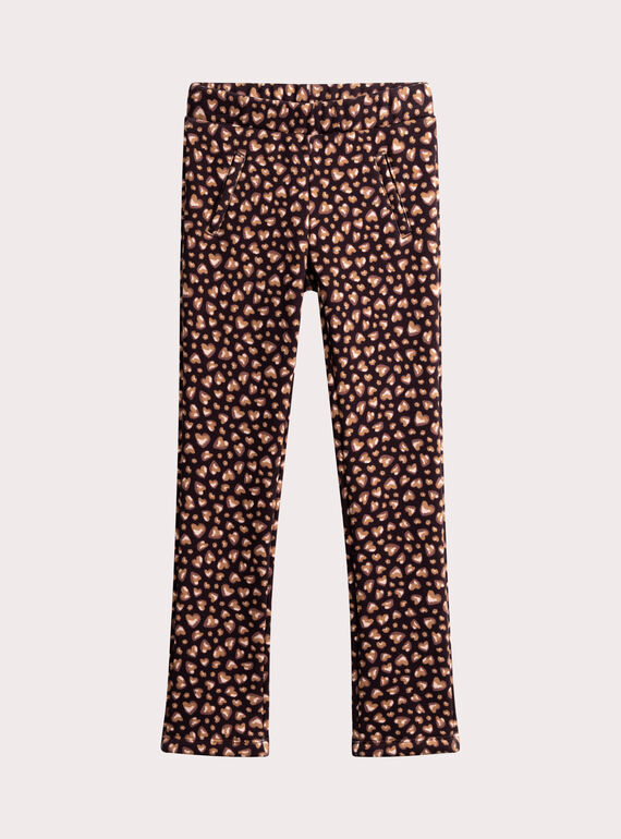 Calças forradas de leopardo quente para menina  VABAPANT2 / 24W901Q2PAN718