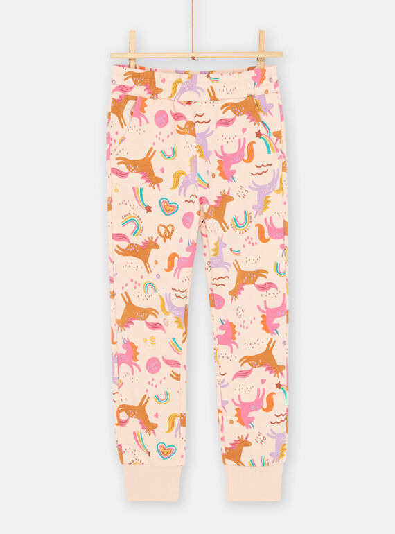 Calças de treino rosa com estampado de unicórnio para menina SAVERPANT / 23W901J1PAND322