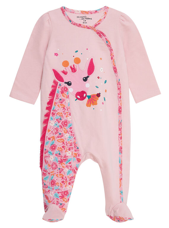 Babygro bebé menina de moletão rosa pálido JEFIGREGIR / 20SH13U3GRE321