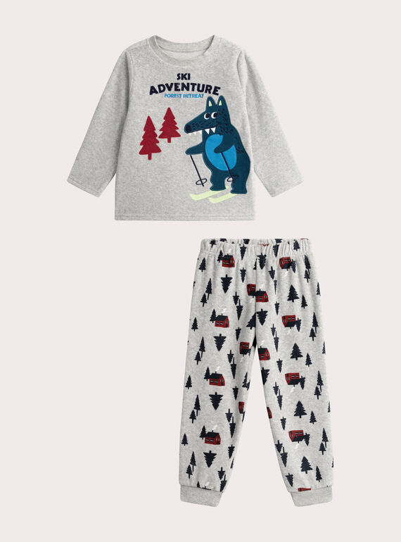 Pijama de veludo cinzento para rapaz VEGOPYJSKI / 24WH1296PYJJ922