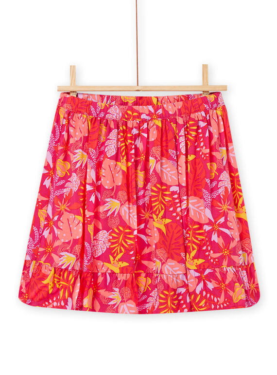 Saia com estampado florido rosa-fúcsia menina NAWAJUP1 / 22S901V1JUP304