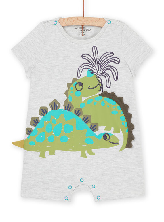 Babygro curto cinzento mesclado REGAGREDINO / 23SH14H4GREJ920