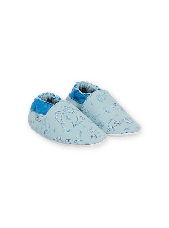Pantufas azul em couro RUCHOSHARK / 23KK3842D3SC201