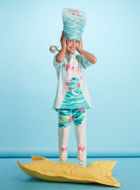 Pijama disfarce azul claro criança menina com arrumação JEFAPYJMER / 20SH11L2PYG219