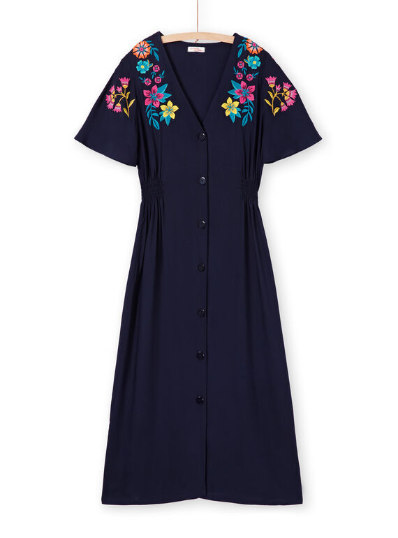 Vestido azul-escuro flores mulher LAMUMROB2 / 21S993Z2ROBC211