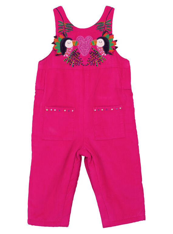 Jardineiras rosa em veludo menina GIVIOSAL / 19WG09R1SALD320