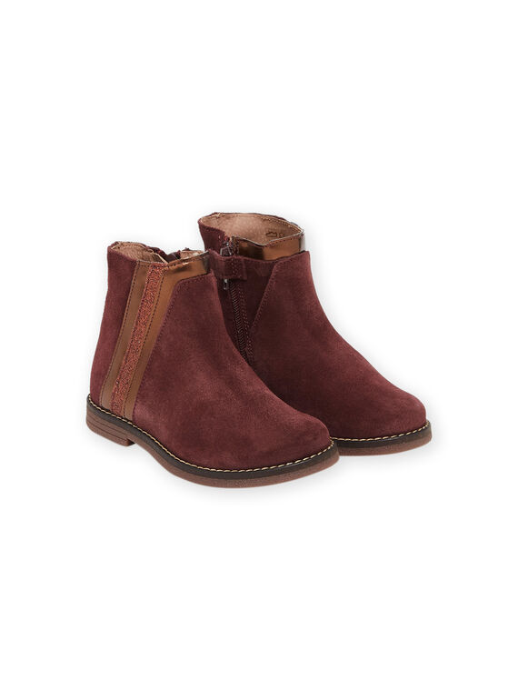 Boots em raspa de couro bordô PABOOTMULTI / 22XK3582D0D503