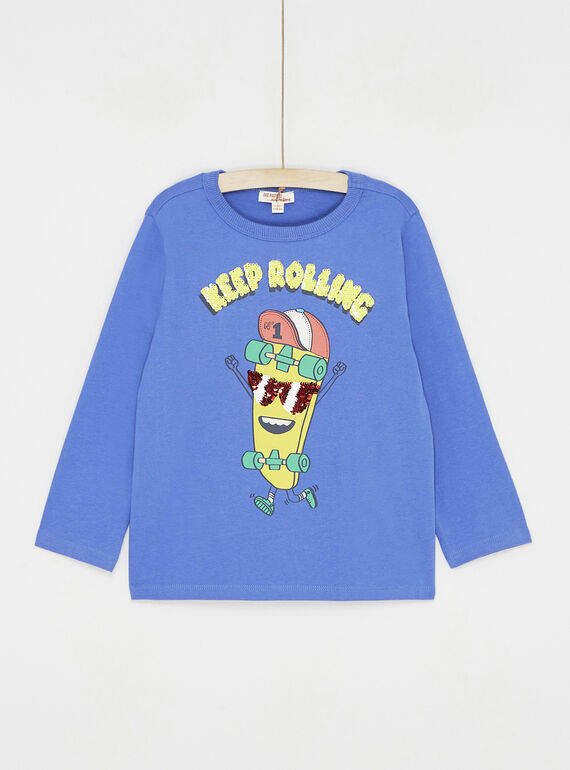 T-shirt azul-pervinca com animação de skate SOLINTEE1 / 23W902H2TML221