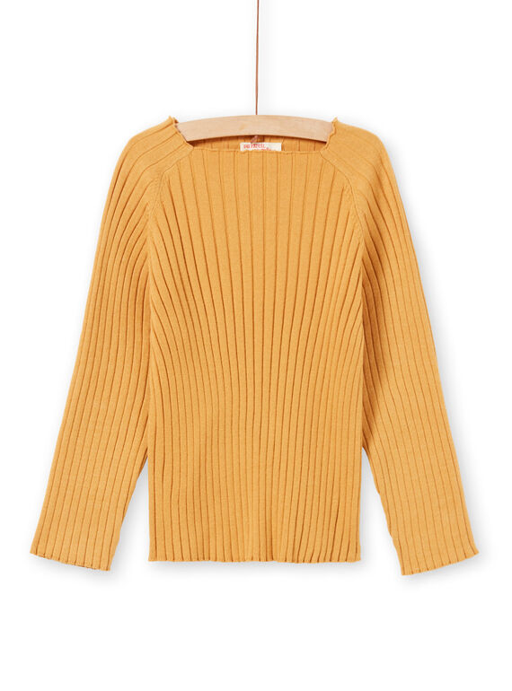 Camisola lisa mangas compridas amarelo menina MAJOPULL3 / 21W901N2PULB107