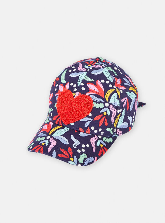 Boné azul-safira com estampado florido para menina TYACAP3 / 24SI01F3CHAC211