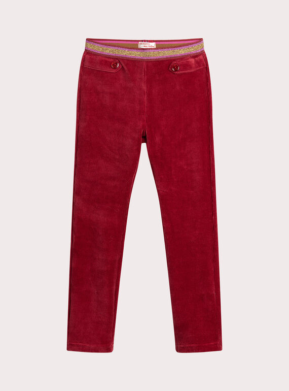 Leggings cor-de-rosa com efeito de veludo para meninas  VAJOMIL4 / 24W901H2PANF529