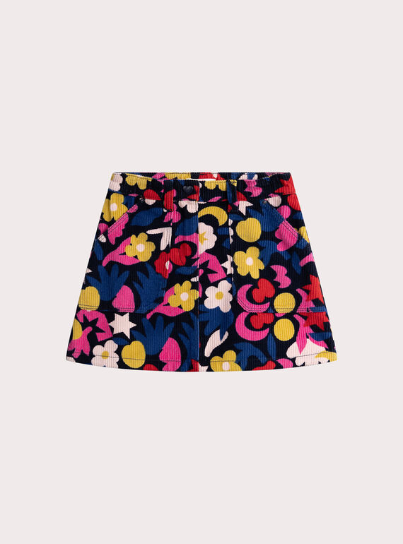 Saia de veludo com estampa colorida para menina  VAROJUP / 24W901P1JUP070