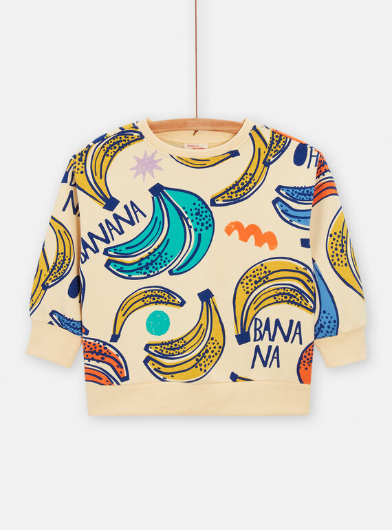 Sweat amarelo com estampado de banana unissexo TOMIXSWE2 / 24S902Q2SWEB103