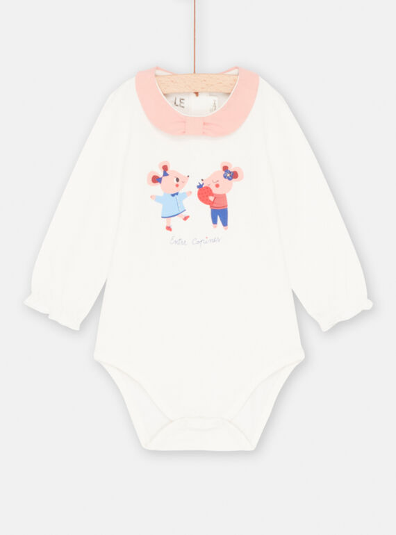 Body branco e rosa bebé menina SIFORBOD / 23WG09K1BOD001