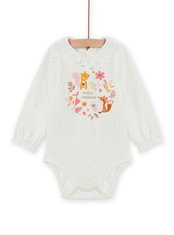 Body mangas compridas às bolas e padrões decorativos bebé menina MISAUBOD / 21WG09P1BOD001