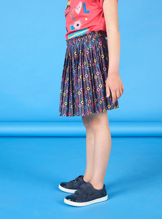 Saia rosa e azul estampado florido criança menina LAHAJUP / 21S901X1JUP070