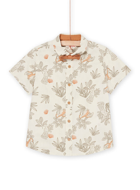 Camisa cor-de-osso e laço castanho ROSOSHIRT / 23S90221CHM007
