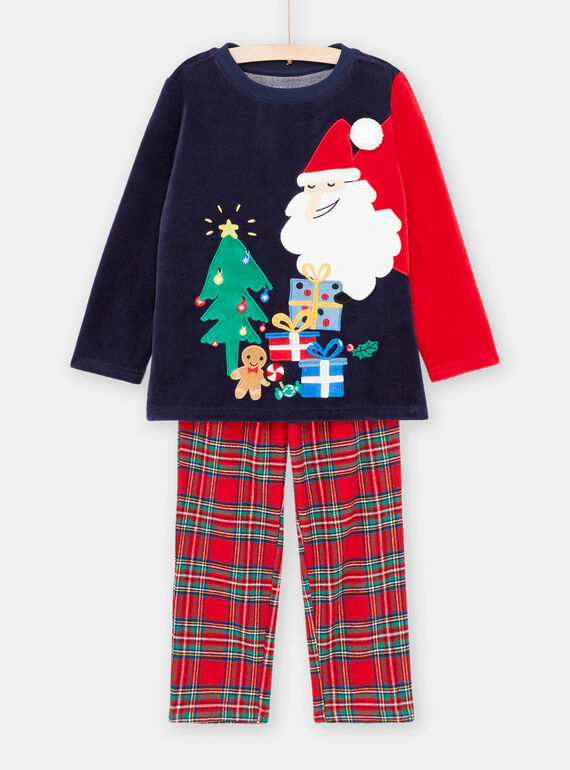Pijama de Natal azul-noite e vermelho para menino SEGOPYJNO1 / 23WH12T1PYJ705