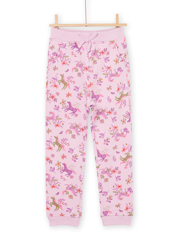 Calças de treino rosa com estampado de unicórnio e de flor PAJOBAJOG3 / 22W901D1JGBH700