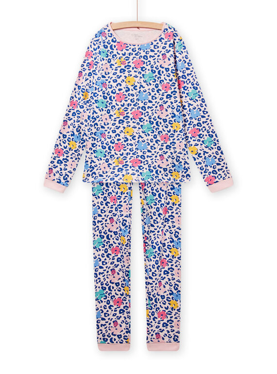 Conjunto pijama t-shirt e calças com estampado leopardo menina NEFAPYJBUG / 22SH11G5PYJ632