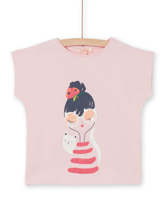 T-shirt mangas curtas rosa-pastel LAROUTIEX / 21S901K1TMCD326