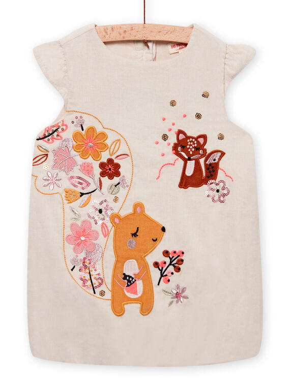 Vestido bola em veludo às riscas bebé menina MISAUROB1 / 21WG09P1ROB007