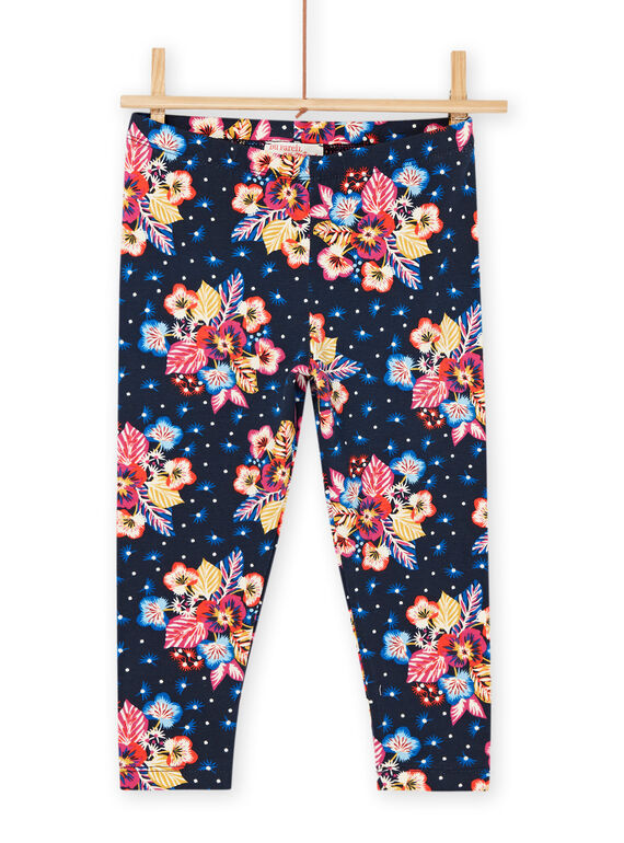 Leggings preto com estampado de flores RYAJUNLEG / 23SI01U1CALC243