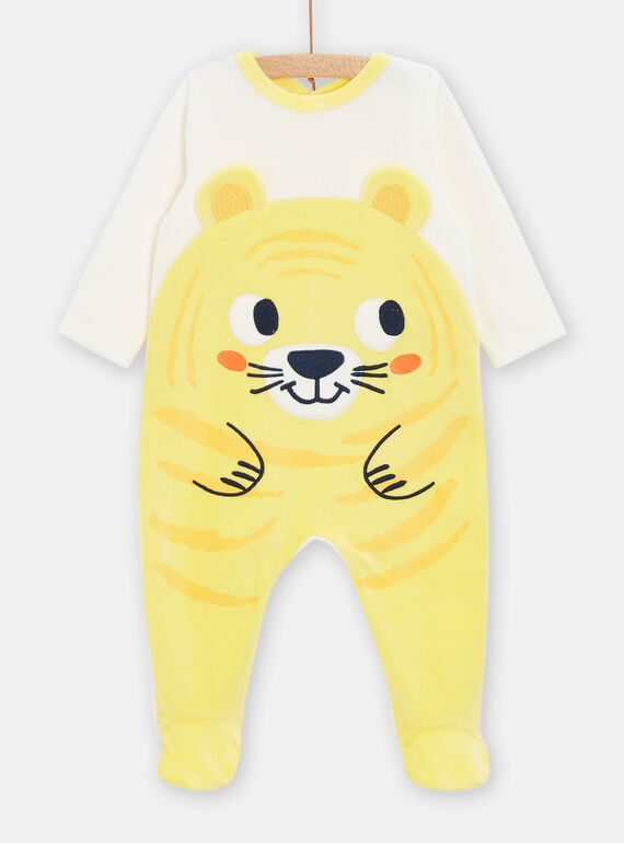 Babygro amarelo com animação de tigre bebé menino TEGAGRETIG / 24SH1443GREA002
