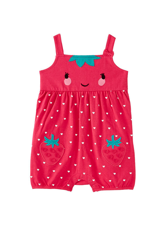 Babygro curto bebé menina morango rosa JEFIGREFRA / 20SH13U4GRE313