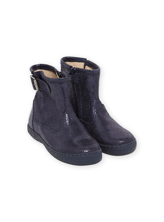 Botins azul-marinho em couro menina MABOOTMATERN / 21XK3551D0D070