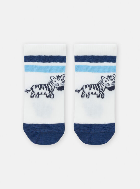Meias branco e azul com padrão de zebra para menino TYUPOCHO / 24SI1081SOQ000