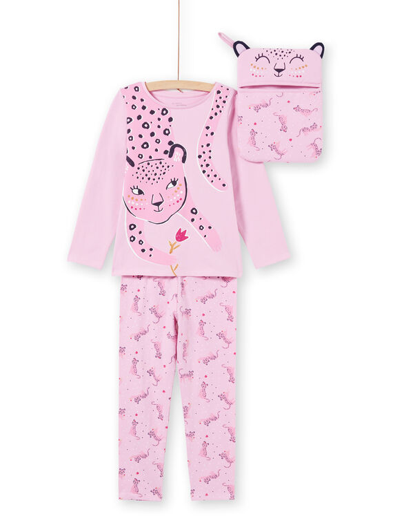 Conjunto pijama T-shirt e calças rosa menina MEFAPYJAGU / 21WH1171PYGH700