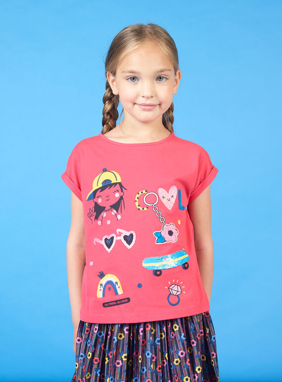 T-shirt de mangas curtas vermelho menina LAHATI1 / 21S901X1TMCF506