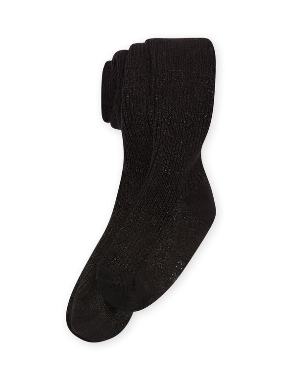 Collants preto canelado menina MYAJOSCOL1 / 21WI0114COL090