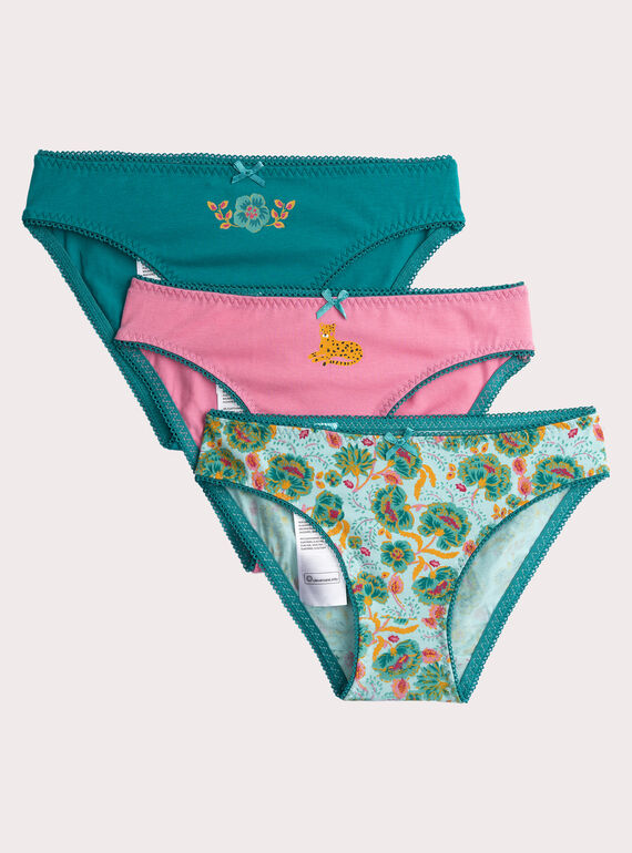 Conjunto de 3 calcinhas impressas para meninas  VEFALOTBLE / 24WH1184D5L203