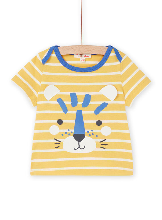 T-shirt açafrão e branco com estampado às riscas RUJOTI2 / 23SG10Z2TMC113