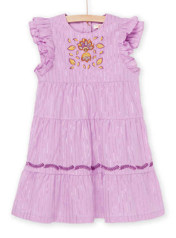 Vestido com animação de flores e riscas em lurex RASOROB3 / 23S90123ROB326