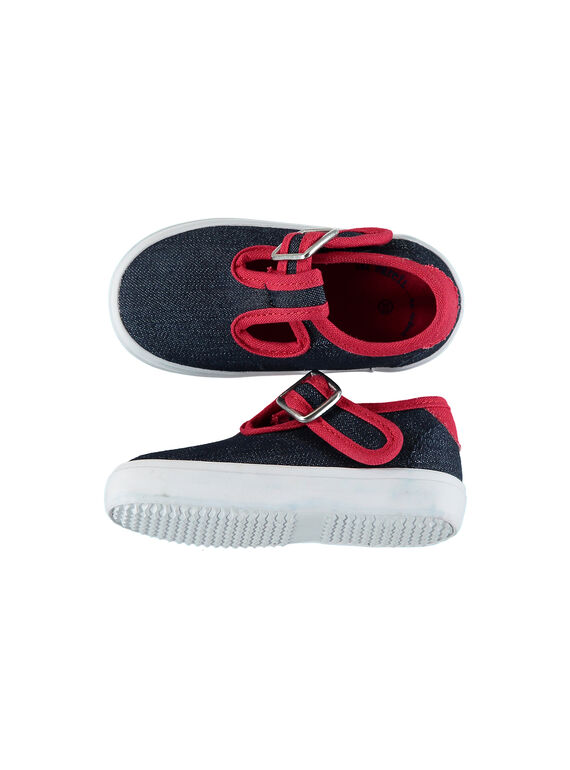 Sapatos salomé de tecido bebé menino FBGSALJEAN / 19SK38C1D17C218