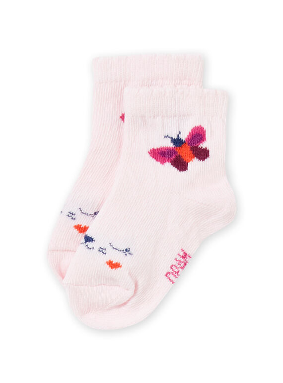 Meias rosa nude padrão borboleta bebé menina MYIPASOQ / 21WI09H1SOQD319