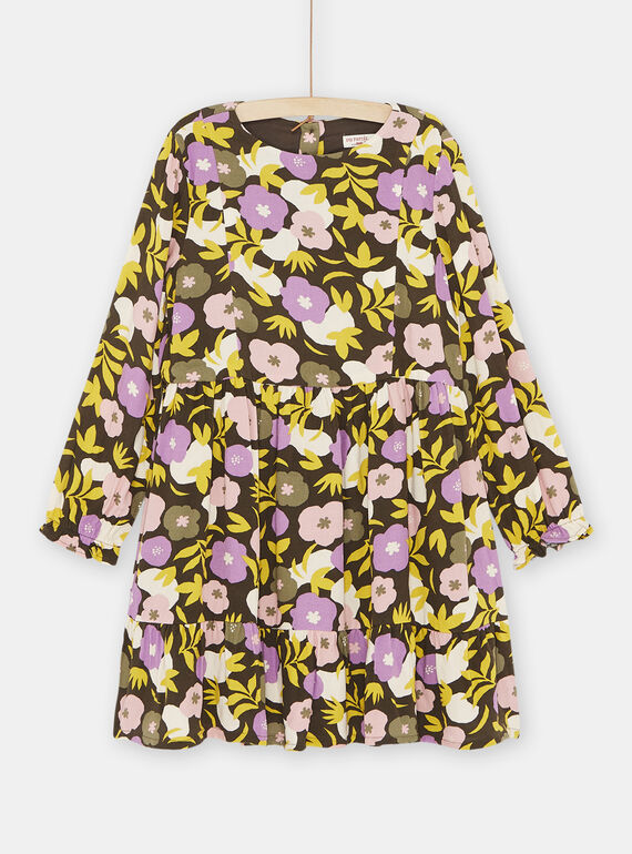 Vestido multicolor com estampado florido menina SAKYOROB1 / 23W901I1ROBI808