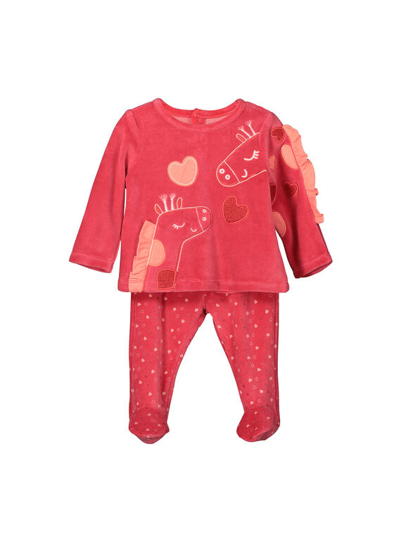 Pijama de veludo bebé menina FEFIPYJGIR / 19SH1341PYJ308