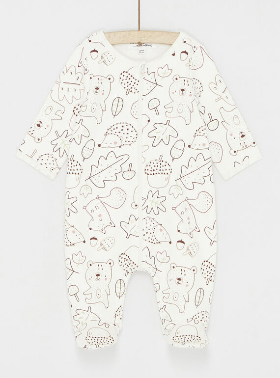 Babygro esbranquiçado com estampado de animais SOU1GRE5 / 23WF0512GREA001