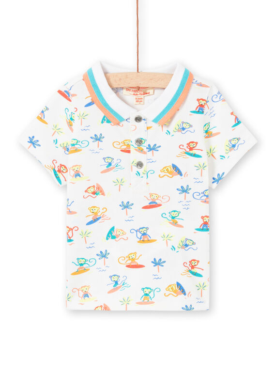 Polo branco bebé menino LUBONPOL / 21SG10W1POL000