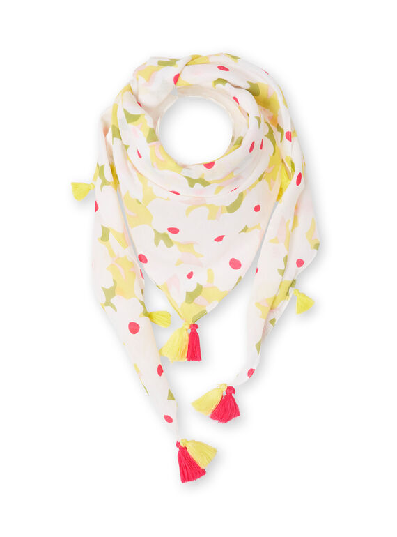 Lenço branco e amarelo estampado florido criança menina LYAJAUFOUL / 21SI01O1FOU000